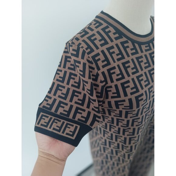 Fendi FF Zucca Brown Knit Dress - Picture 5 of 9